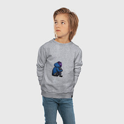 Свитшот хлопковый детский Депрессия девушки, цвет: меланж — фото 2