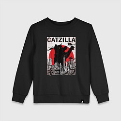 Детский свитшот Catzilla in Tokyo мем