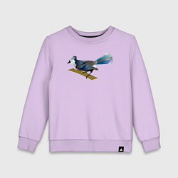 Свитшот хлопковый детский Голубая сойка, цвет: лаванда