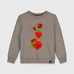 Свитшот хлопковый детский Прекрасная Елизавета - букет из роз, цвет: утренний латте