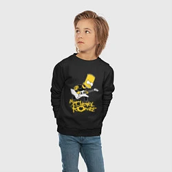 Свитшот хлопковый детский My Chemical Romance Барт Симпсон рокер, цвет: черный — фото 2