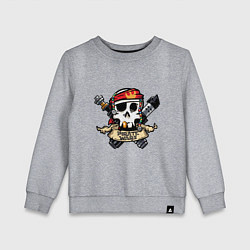 Свитшот хлопковый детский Пиратские воины, цвет: меланж