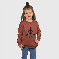 Свитшот хлопковый детский Силуэт дерева, цвет: кирпичный — фото 2