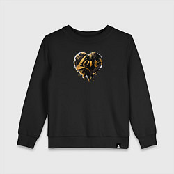 Свитшот хлопковый детский Любовь на День Святого Валентина, черный и золотой, цвет: черный