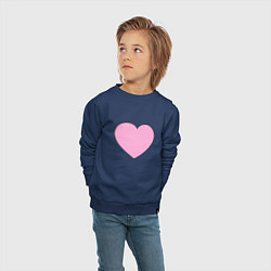 Свитшот хлопковый детский Большое розовое сердечко, цвет: тёмно-синий — фото 2