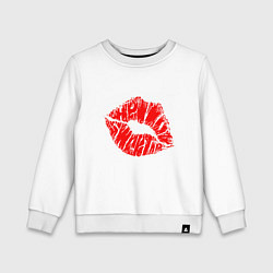 Свитшот хлопковый детский Сладкие губки, цвет: белый