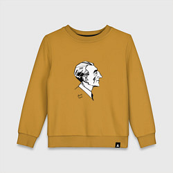 Свитшот хлопковый детский Морис Равель, цвет: горчичный