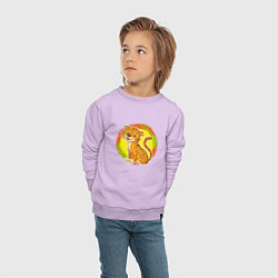 Свитшот хлопковый детский Мультяшный ягуар, цвет: лаванда — фото 2