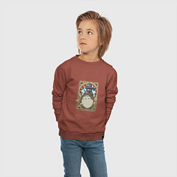 Свитшот хлопковый детский Totoro card, цвет: кирпичный — фото 2