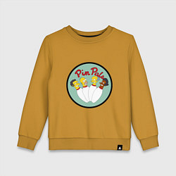 Свитшот хлопковый детский Simpsons bowling, цвет: горчичный