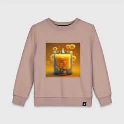 Свитшот хлопковый детский Оранжевый свет свечи, цвет: пыльно-розовый