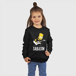 Свитшот хлопковый детский Sabaton Барт Симпсон рокер, цвет: черный — фото 2