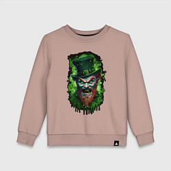 Свитшот хлопковый детский НеДобрый лепрекон, цвет: пыльно-розовый