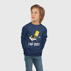 Свитшот хлопковый детский Limp Bizkit Барт Симпсон рокер, цвет: тёмно-синий — фото 2