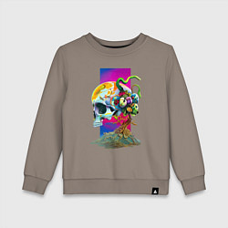Свитшот хлопковый детский Череп Сальвадора Дали, цвет: утренний латте