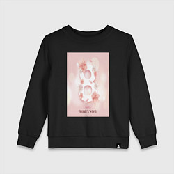 Свитшот хлопковый детский Красивый фон 8 марта, цвет: черный