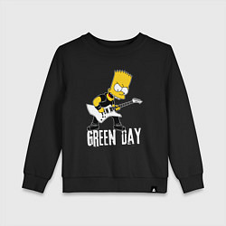 Свитшот хлопковый детский Green Day Барт Симпсон рокер, цвет: черный