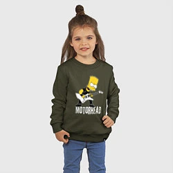 Свитшот хлопковый детский Motorhead Барт Симпсон рокер, цвет: хаки — фото 2