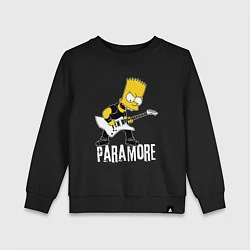 Свитшот хлопковый детский Paramore Барт Симпсон рокер, цвет: черный