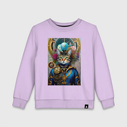Детский свитшот Портрет кота - стимпанк - нейросеть