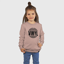 Свитшот хлопковый детский Vinyl надпись с пластинкой, цвет: пыльно-розовый — фото 2