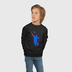 Свитшот хлопковый детский Волейболист в прыжке, цвет: черный — фото 2