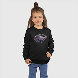Свитшот хлопковый детский Фиолетовый мустанг, цвет: черный — фото 2