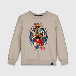 Свитшот хлопковый детский One Piece run, цвет: миндальный