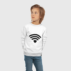 Свитшот хлопковый детский Wi-Fi Love, цвет: белый — фото 2