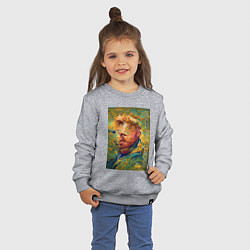 Свитшот хлопковый детский Abstract Vincent van Gogh - surrealism self-portra, цвет: меланж — фото 2