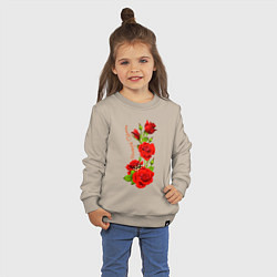 Свитшот хлопковый детский Прекрасная Янина - букет из роз, цвет: миндальный — фото 2