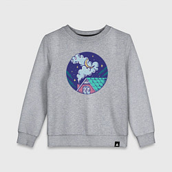 Свитшот хлопковый детский Ночной домик, цвет: меланж
