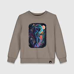 Свитшот хлопковый детский В поисках новых миров, цвет: утренний латте
