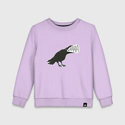 Свитшот хлопковый детский Кричащая ворона, цвет: лаванда