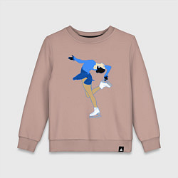 Свитшот хлопковый детский Фигуристка на льду, цвет: пыльно-розовый