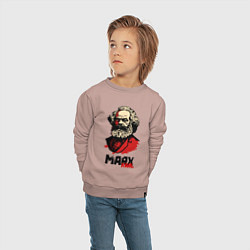 Свитшот хлопковый детский Karl Marx - 3 цвета, цвет: пыльно-розовый — фото 2