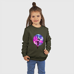 Свитшот хлопковый детский Джинкс с кристаллом, цвет: хаки — фото 2