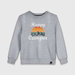 Свитшот хлопковый детский Happy camper, цвет: меланж