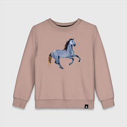 Свитшот хлопковый детский Андалузская лошадь, цвет: пыльно-розовый