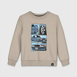 Свитшот хлопковый детский Mercedes-Benz 190E V1, цвет: миндальный