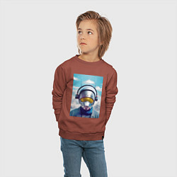 Свитшот хлопковый детский Чувак с вольфрамовой планеты, цвет: кирпичный — фото 2