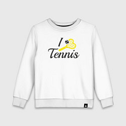 Свитшот хлопковый детский Love tennis, цвет: белый