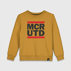 Свитшот хлопковый детский Run Manchester United, цвет: горчичный