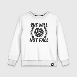 Свитшот хлопковый детский She will not fall, цвет: белый