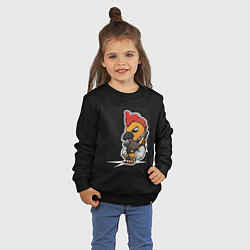 Свитшот хлопковый детский Chicken Gun арт, цвет: черный — фото 2