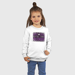Свитшот хлопковый детский Фиолетовый леопард с короной, цвет: белый — фото 2
