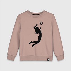 Свитшот хлопковый детский Volley girl, цвет: пыльно-розовый