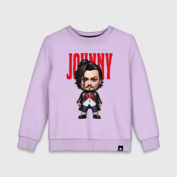 Свитшот хлопковый детский Johnny Depp - cool dude - pop art, цвет: лаванда