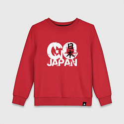 Свитшот хлопковый детский Go Japan - motto, цвет: красный