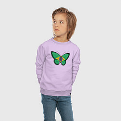 Свитшот хлопковый детский Бразилия бабочка, цвет: лаванда — фото 2